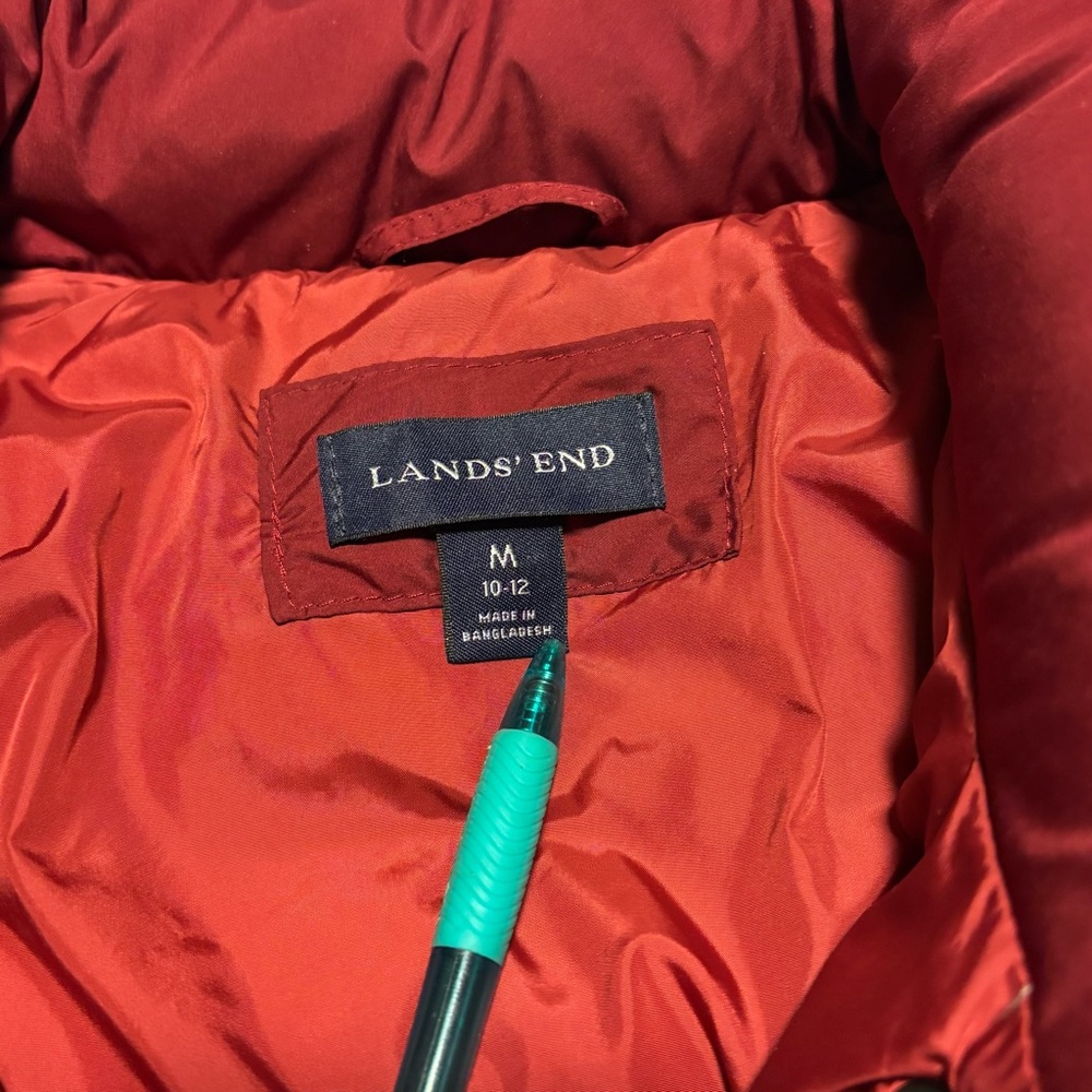 Lands' End Red Puffer Jacket - Picture 6 of 11